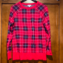 Merona red and black plaid sweater- Size XXL - £9.24 GBP