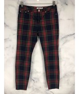 Vineyard Vines Womens Red Blue Green 8 Plaid Tartan Ankle Zip Cotton Ble... - $560.79 MXN