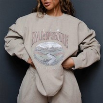 Oversize Fashion Letter Print Sweatshirt Women Vintage Round Neck Long Sleeve Co - £85.63 GBP