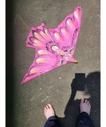 Pink Falcon Raptor Bird Kite Nylon and Wood Hand Made 45 x 36 Inches Ind... - $18.81