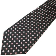GG Club Black with Lilac and Lavender Pink Squares Hand Made Tie 60&quot; x 4&quot; - £15.63 GBP
