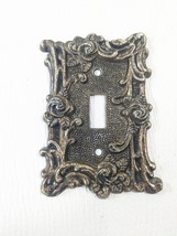 Vintage American Tack &amp; Howe Co Light Switch Cover Floral rose brass 196... - £10.36 GBP