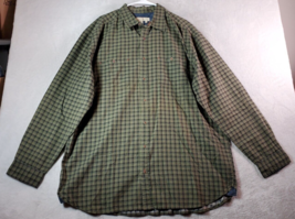 Territory Ahead Shirt Mens Tall XL Green Plaid Cotton Pockets Collar Button Down - £16.58 GBP