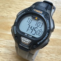 Timex Digital Quartz Watch Ironman Unisex 100m Silver Black Chrono New Battery - £25.89 GBP