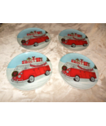 NEW VW BUS  Melamine Dinner Plates 10 3/4 &quot; Set 4 Christmas Holiday VOLK... - £38.75 GBP