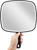 OMIRO Hand Mirror, Extra Large Black Handheld Mirror with Handle, 9&quot; W X... - £11.85 GBP