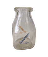 Vintage Half Pint Glass Milk Bottle Zimmerman&#39;s Dairy New Mahoning Penns... - $369.11 MXN