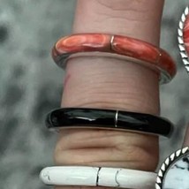 Sterling Silver Onyx Inlaid Band Ring - 10 - $674.59 MXN
