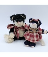 Boyds Bears EXPRESSO FRISKY 5.5&quot; &amp; JAVA B BEAN 8&quot; Plush Cat Christmas Or... - $28.28 CAD