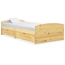Bed Frame with 2 Drawers Solid Pine Wood 90x200 cm - £128.77 GBP