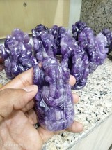 Lord Ganesh Amethyst Statue Crystal Ganesh Hand Carved Hand Painted Home Decor - £36.67 GBP