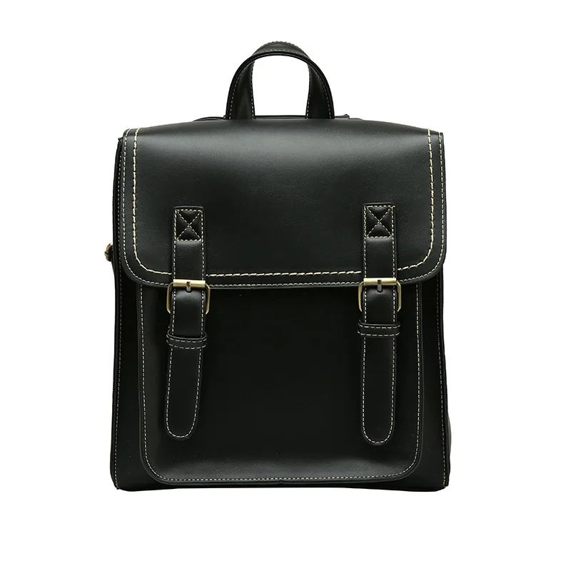 Vintage Backpack Female Pu Leather Bag Women&#39;s Backpack Fashion School Bag for G - £112.19 GBP