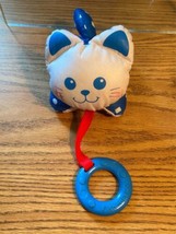 Fisher Price Baby Teether Rattle Plush Pet Kitty Cat Toy 90&#39;s Vintage Bl... - £18.54 GBP