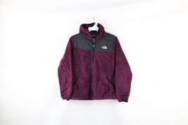The North Face Girls Size XL Spell Out Hooded Full Zip Fleece Jacket Purple - $39.55
