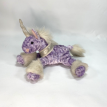 Vtg 2000 Commonwealth Soft Plush Toy Unicorn Purple Chenille White Mane 11” - £35.56 GBP