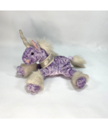Vtg 2000 Commonwealth Soft Plush Toy Unicorn Purple Chenille White Mane 11” - £35.94 GBP