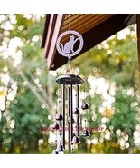 Cat Wind Chimes Garden Kitty Memorial 36&quot;H Metal Relaxing Sound Outdoor ... - £15.66 GBP