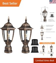Outdoor Post Lights, Electric Exterior Lamp Post Light Fixture with Pier... - $85.37