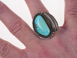 sz10 Vintage Native American Sterling and turquoise ring - £98.69 GBP