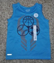 Boys Tank Top Jumping Beans Sports Balls Blue Muscle Shirt-size 5 - $6.93