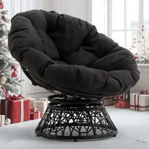 Ergonomic Wicker Papasan Chair With Soft Thick Density Fabric Cushion Da... - $4,409.74 MXN