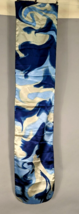 Vintage Blue &amp; White Scarf Signed Beach Ocean Wave Clouds - £20.51 GBP