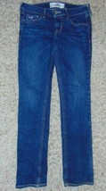 Womens Jeans Hollister Stretch Slim Straight Blue Denim Pants Junior Girls-sz 1S - £8.72 GBP