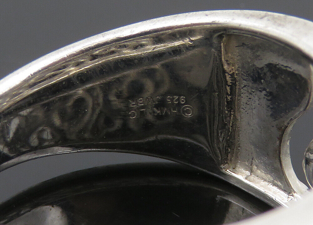 925 Silver - Vintage Shiny Genuine Diamonds Love Hearts Band Ring Sz 7 - RG20863 Item image 9