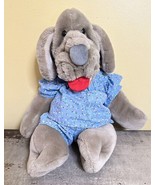 Vintage Wrinkles Dog Plush Hand Puppet Ganz Bros Blue Confetti Pjs 1981 ... - £15.81 GBP