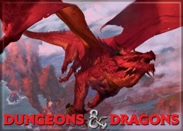 Dungeons & Dragons Red Dragon Flying Fantasy Art Refrigerator Magnet NEW UNUSED - $3.99
