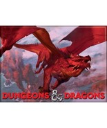 Dungeons &amp; Dragons Red Dragon Flying Fantasy Art Refrigerator Magnet NEW... - £3.16 GBP