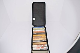 Lot of 12 Country Cassette Tapes w/ Gray Savoy Zippered Carrying Case - £13.97 GBP