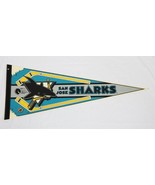 VINTAGE Early 90s San Jose Sharks Wincraft 12x30&quot; Felt Pennant - £77.86 GBP