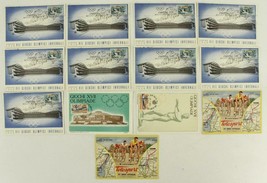 Vintage Postal History Postcard Lot 1956 OLYMPICS Cortina Giochi Winter Games - £27.14 GBP