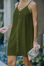 Green Buttoned Slip Dress - $229.27 MXN