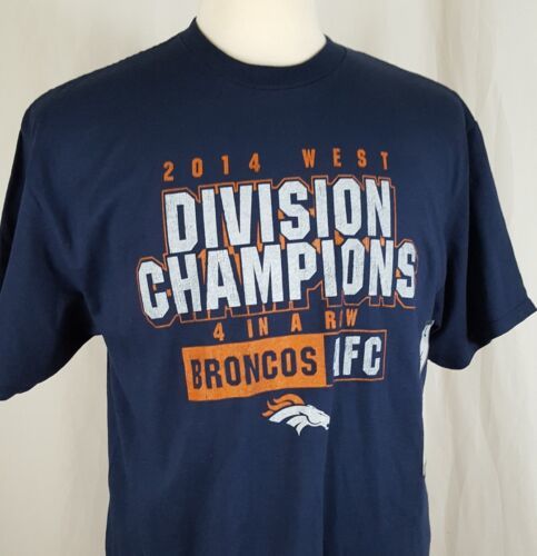 Denver Broncos 2014 NFL AFC West Division Champions T-Shirt Four in a Row NWT - £11.77 GBP