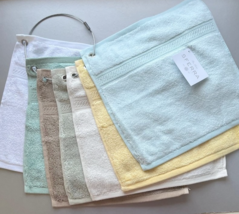 Sferra Amira Washcloth Set/7 Colors +Grommet+Ring Holder Cotton Blend 60... - $74.15