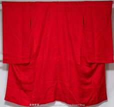 Antique Red Nagajuban for Women 122cm Wide 115cm Long - Traditional Japanese Kim - £52.77 GBP