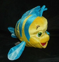 9&quot; Disney Parks Little Mermaid Yellow Flounder Fish Stuffed Animal Plush Toy - £15.16 GBP