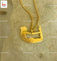 18 Kt Hallmark Real Solid Yellow Gold Yoga Poses Boho Chain Necklace Pendant - $1,388.16+