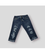 Bermuda Distressed Cut Off Low Rise Jean Shorts Rue 21 Premiere Size 9/ ... - $608.21 MXN