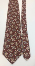 Oscar De La Renta Men’s Neck Tie Redish with Block Pattern  - £4.43 GBP