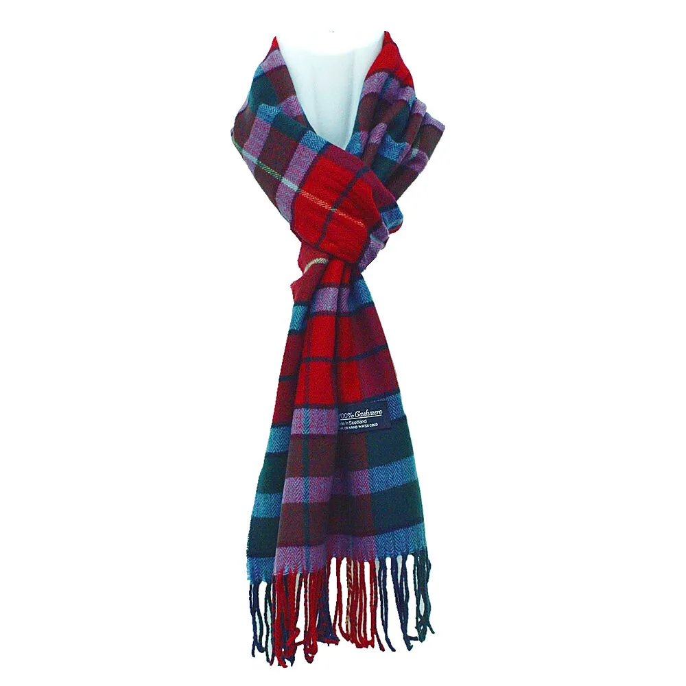 Mens Womens Winter Warm 100% CASHMERE Scarf Scarves Plaid Wool Red Blue - £9.75 GBP