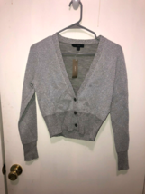 NWT J Crew Merino Wool Metallic Cropped Cardigan Sweater SZ XS Style BD6... - £19.38 GBP