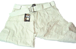 Mens Shorts size 32 RIGO International White striped belted MSRP $53.99 ... - £16.65 GBP