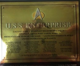 Star Trek The Next Generation U.S.S Enterprise Dedicated Plaque Decal - £3.94 GBP