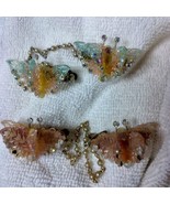 Sweater clips butterfly plastic with sparkles, two pair, marked pat 2853761 - £18.80 GBP