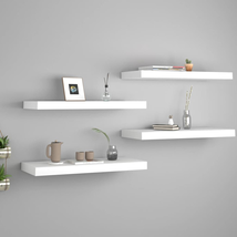 Modern Wooden Set Of 4 Floating Wall Mounted Shelves Display Storage Shelving - £81.07 GBP
