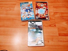 Psp Games Sonic Rivals 2+NARUTO Ultimate Ninja Heroes 2+MONSTER Hunter Freedom - $43.80