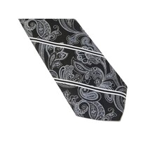 Men's Stacy Adams Tie and Hankie Set Fancy Woven Silky Satin #SAT69 Black image 3